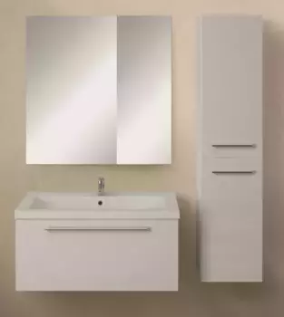 Мебель для ванной подвесная «1Marka» Соната 75 с 1 ящиком белый глянец