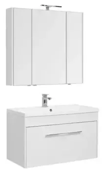 Мебель для ванной подвесная «Aquanet» Августа 100 белая