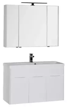 Мебель для ванной подвесная «Aquanet» Латина 100 белая