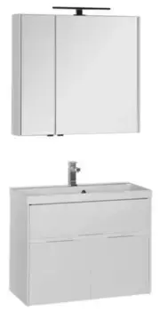Мебель для ванной подвесная «Aquanet» Латина 80 белая