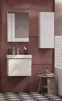 Мебель для ванной подвесная «Aquaton» Асти 55 белый глянец/ясень шимо