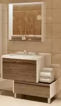 Мебель для ванной подвесная «Aquaton» Капри 80 таксония тёмная/белая