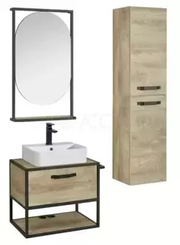 Мебель для ванной подвесная «Aquaton» Лофт Фабрик 65 со столешницей дуб Эндгрейн