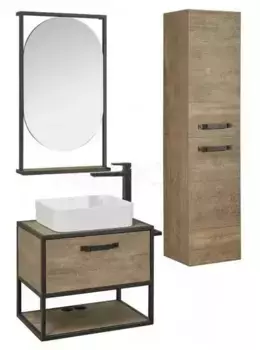 Мебель для ванной подвесная «Aquaton» Лофт Фабрик 65 со столешницей дуб Кантри