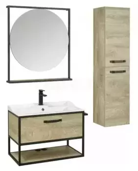 Мебель для ванной подвесная «Aquaton» Лофт Фабрик 80 дуб Эндгрейн