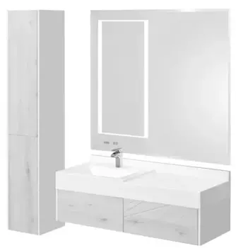 Мебель для ванной подвесная «Aquaton» Сакура 100 ольха наварра/белая