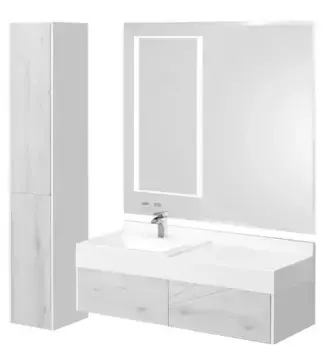 Мебель для ванной подвесная «Aquaton» Сакура 120 ольха наварра/белая