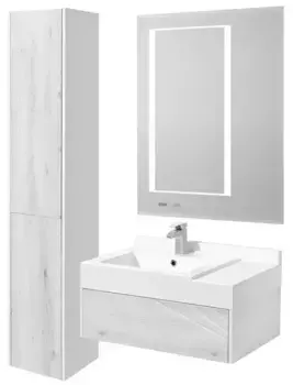 Мебель для ванной подвесная «Aquaton» Сакура 80 ольха наварра/белая