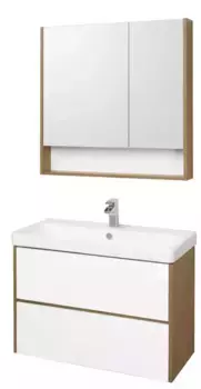 Мебель для ванной подвесная «Aquaton» Сканди 90 белый/дуб Рустикальный