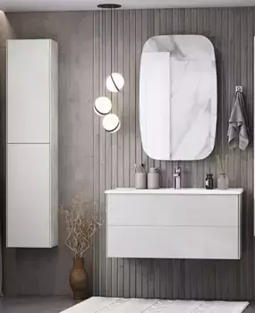 Мебель для ванной подвесная «Aquaton» Сохо 100 слэйт/галька серая