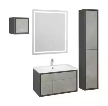 Мебель для ванной подвесная «Aquaton» Уэльс 80 авеллино грей/антрацит