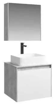 Мебель для ванной подвесная «Aqwella 5 Stars» Mobi 60 белая/бетон светлый
