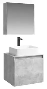 Мебель для ванной подвесная «Aqwella 5 Stars» Mobi 60 бетон светлый