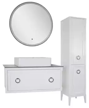 Мебель для ванной подвесная «ASB-Woodline» Рома 100 белая