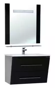 Мебель для ванной подвесная «Bellezza» Берта 75 Н чёрная
