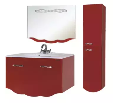 Мебель для ванной подвесная «Bellezza» Версаль 100 со скрытым ящиком красная