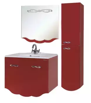 Мебель для ванной подвесная «Bellezza» Версаль 80 со скрытым ящиком красная