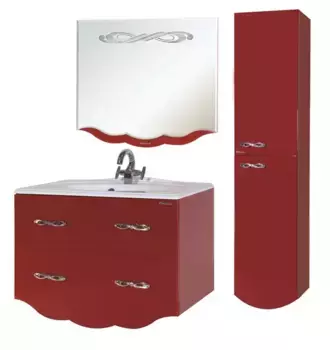 Мебель для ванной подвесная «Bellezza» Версаль 90 красная