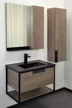 Мебель для ванной подвесная «Comforty» Бонн 75 дуб тёмный