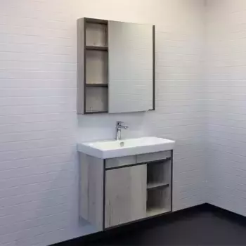 Мебель для ванной подвесная «Comforty» Вена 70 дуб дымчатый/чёрная