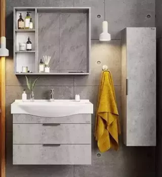 Мебель для ванной подвесная «Onika» Девис 80.13 бетон чикаго