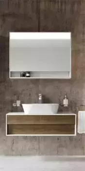 Мебель для ванной подвесная «Ravak» SD Step 100 белая/орех