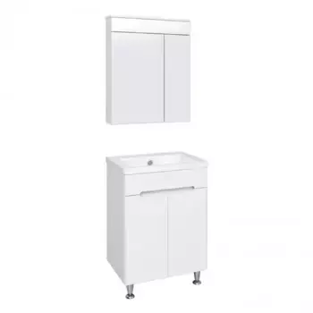Мебель для ванной «Runo» Парма 60 с дверцами белая