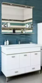 Мебель для ванной «Sanflor» Бруно 105 белая-Орегон