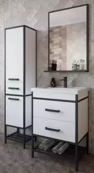 Мебель для ванной «Sanflor» Норд 60 белая/чёрный муар