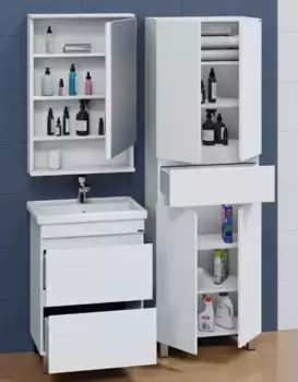 Мебель для ванной «СанТа» Марс 60 с 2 ящиками белая
