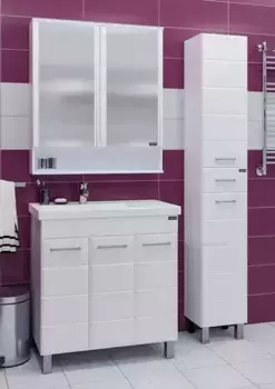 Мебель для ванной «СанТа» Омега 80 с 3 дверцами белая