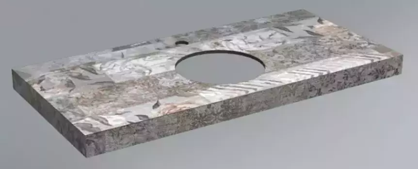 Мебельная столешница «Kerama Marazzi» Canaletto CN100.DL570000R 100/48 керамогранит Арт Вуд серо-бежевая