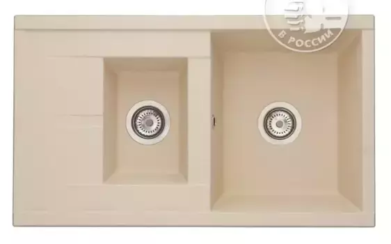 Мойка для кухни «Aquaton» Делия 87/51 искусственный камень шампань универсальная