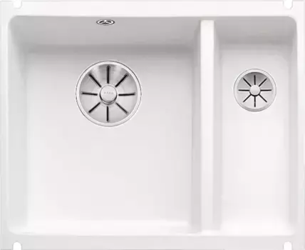 Мойка для кухни «Blanco» Subline 350/150-U Ceramic 57/46 искусственный камень глянцевый белый