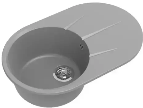 Мойка для кухни «Ewigstein» Rund 50F 74/47 искусственный камень серый металлик