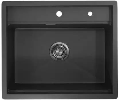 Мойка для кухни «Granula» Kitchen Space KS-6051 60/51 нержавеющая сталь чёрная матовая