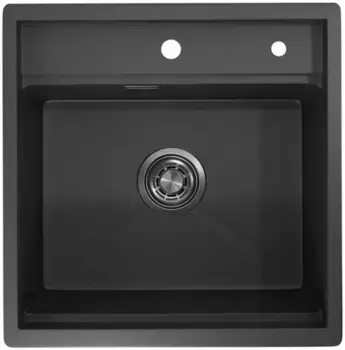 Мойка для кухни «Granula» Kitchen Space KS-5051 50/51 нержавеющая сталь чёрная матовая
