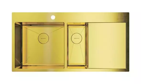 Мойка для кухни «Omoikiri» Akisame 100 2 LG L 100/51 нержавеющая сталь светлое золото левая