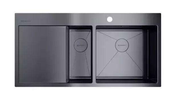 Мойка для кухни «Omoikiri» Akisame 100 2 GM R 100/51 нержавеющая сталь вороненая сталь правая