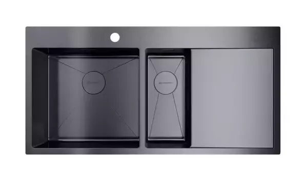 Мойка для кухни «Omoikiri» Akisame 100 2 GM L 100/51 нержавеющая сталь вороненая сталь левая