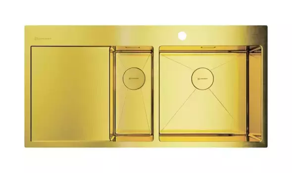 Мойка для кухни «Omoikiri» Akisame 100 2 LG R 100/51 нержавеющая сталь светлое золото правая