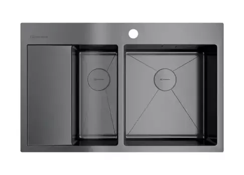 Мойка для кухни «Omoikiri» Akisame 78 2 GM R 78/51 нержавеющая сталь вороненая сталь правая
