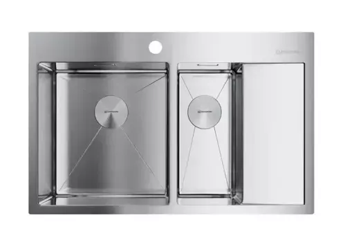 Мойка для кухни «Omoikiri» Akisame 78 2 IN L 78/51 нержавеющая сталь левая