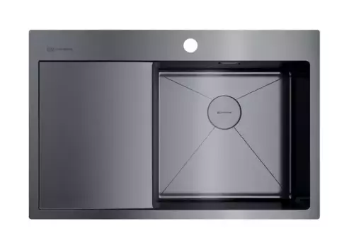 Мойка для кухни «Omoikiri» Akisame 78 GM R 78/51 нержавеющая сталь вороненая сталь правая