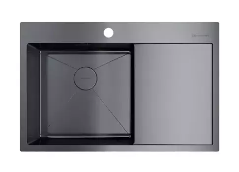 Мойка для кухни «Omoikiri» Akisame 78 GM L 78/51 нержавеющая сталь вороненая сталь левая
