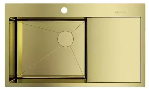 Мойка для кухни «Omoikiri» Akisame 86-LG-L Side 86/51 нержавеющая сталь светлое золото левая