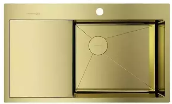 Мойка для кухни «Omoikiri» Akisame 86-LG-R Side 86/51 нержавеющая сталь светлое золото правая