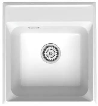 Мойка для кухни «Point» Мисти 46/50 кварц белая