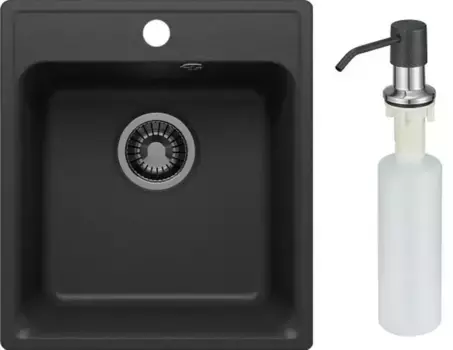 Мойка для кухни «QuartzBond» Bond 430 43/48 688155-PN3201B с дозатором искусственный камень уголь