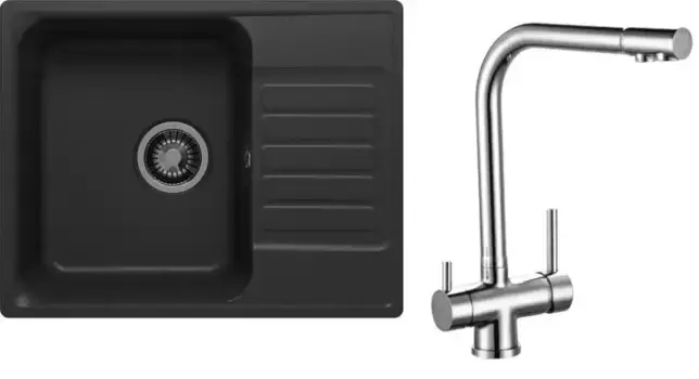 Мойка для кухни «QuartzBond» Bond 600 60/48 688278-Z40-25 и смеситель Rossinka искусственный камень уголь